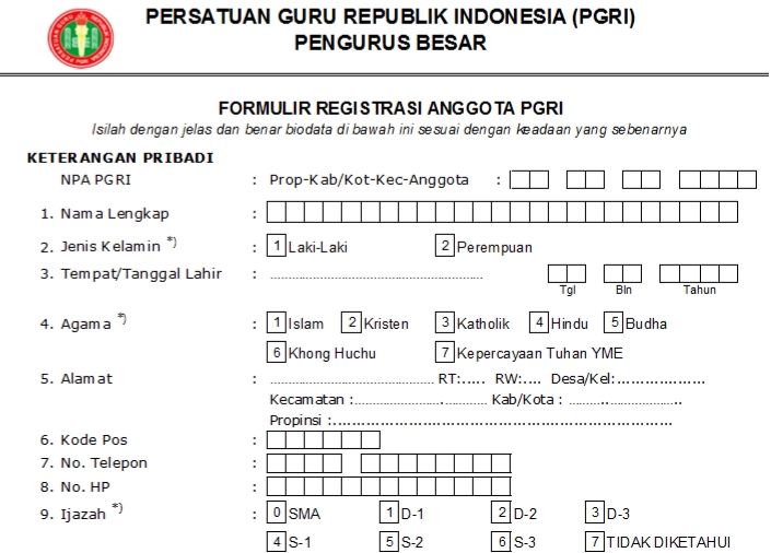 Pendaftaran PGRI Kepulauan Sangihe - Persatuan Guru Republik Indonesia Cabang Kepulauan Sangihe